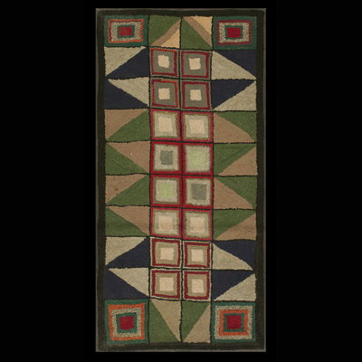 One-of-a-Kind 3'2" X 6'4" 1920s Wool Area Rug in