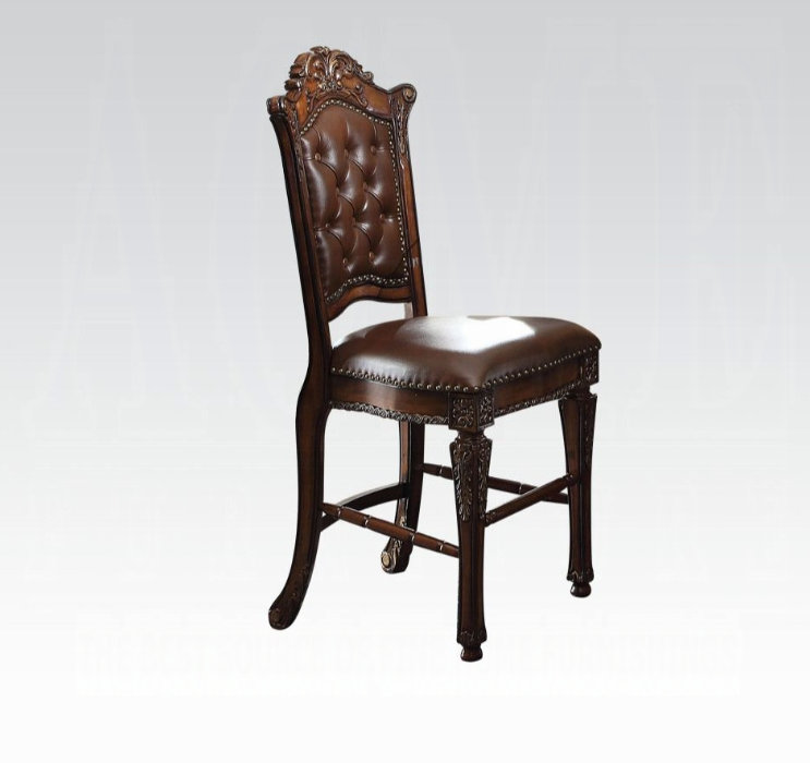 Chaise de comptoir 24 x 20 x 47 en bois de cerisier et similicuir - ensemble de 2 - chaise de comptoir - cerisier - capitonnée