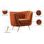 Fauteuil demi-tonneau en velours touffeté de 43 po de large Tiberius-1202884994