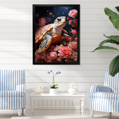 Tortue romantique sur toile