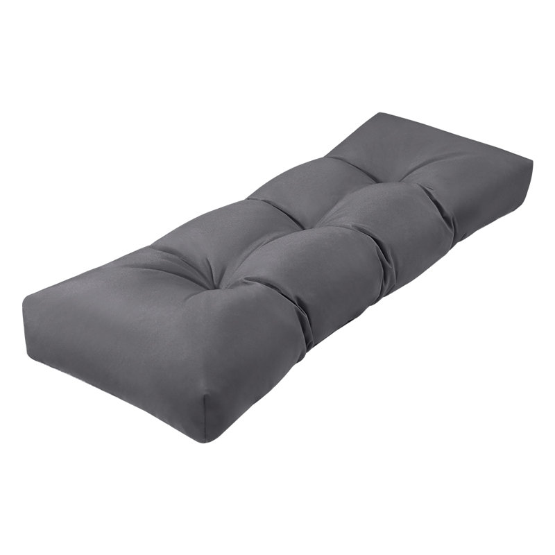 Coussin de banc 42 po x 16 po x 4 po, capitonné imperméable et antidérapant, confortable pour l'intérieur et l'extérieur, gris