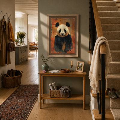 Panda Portrait Modern - Framed Print