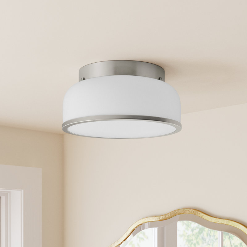 Asuna Glass Flush Mount, Brushed Nickel