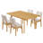 Modern Dining Table Sets With Upholstered Chairs, Solid Wood, Space-saving For Kitchen