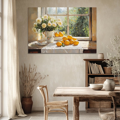 Art mural de citron, décoration murale de cuisine, fruits rétro pour mur, affiche d'art sur toile méditerranéen, photos pour cuisine, décoration murale 28 po x 40 po