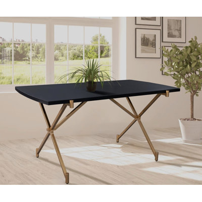 Nashly Kostiantyn Rectangular Metal Base Dining Table