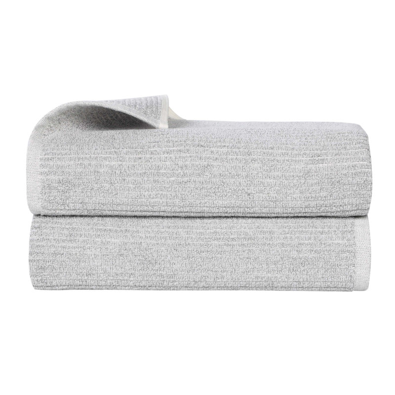 Draps de bain côtelés Destin, Platine