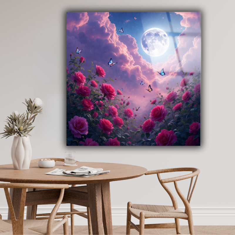 «Rose Garden», impression murale sur verre trempé, décoration murale nature, H 10 pi x l 10 pi