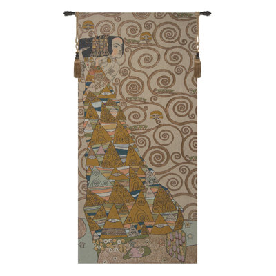 L'attente Klimt A Gauche Clair European Tapestry Wall Hanging