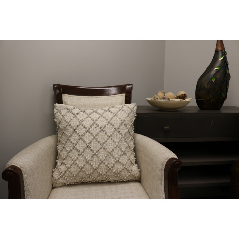 Abstract Wool Blend Throw Pillow