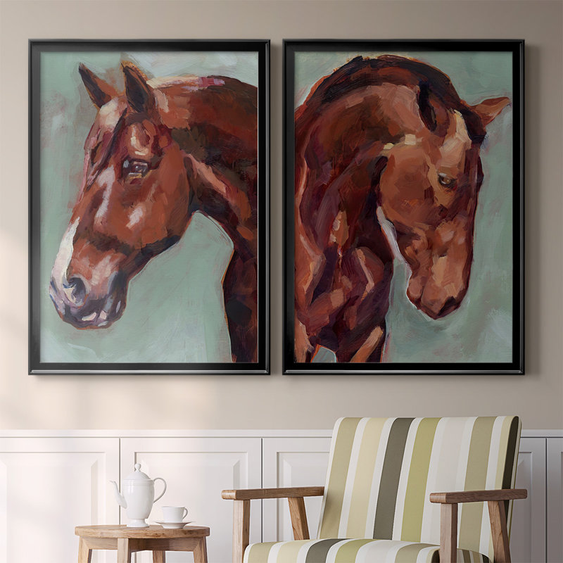 Peinture par numéro cheval I, toile encadrée de qualité supérieure - prête à être accrochée, H 41,25 po x l 61 po x P 1,25 po