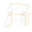 Lit mezzanine de style maison avec glissade intégrée, tente, échelle, lumières et garde-corps-129491005