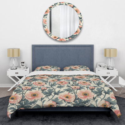 Ensemble de housse de couette transitionnelle Carnation Pink Meadows
