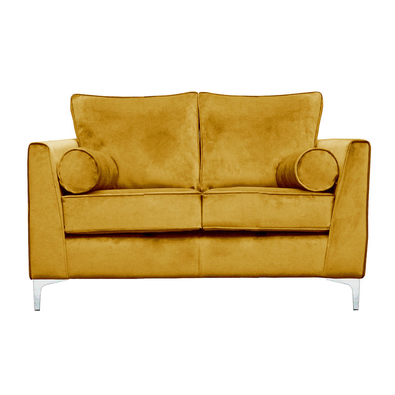 Giancarlo 2 Seater Velvet Sofa, Mustard