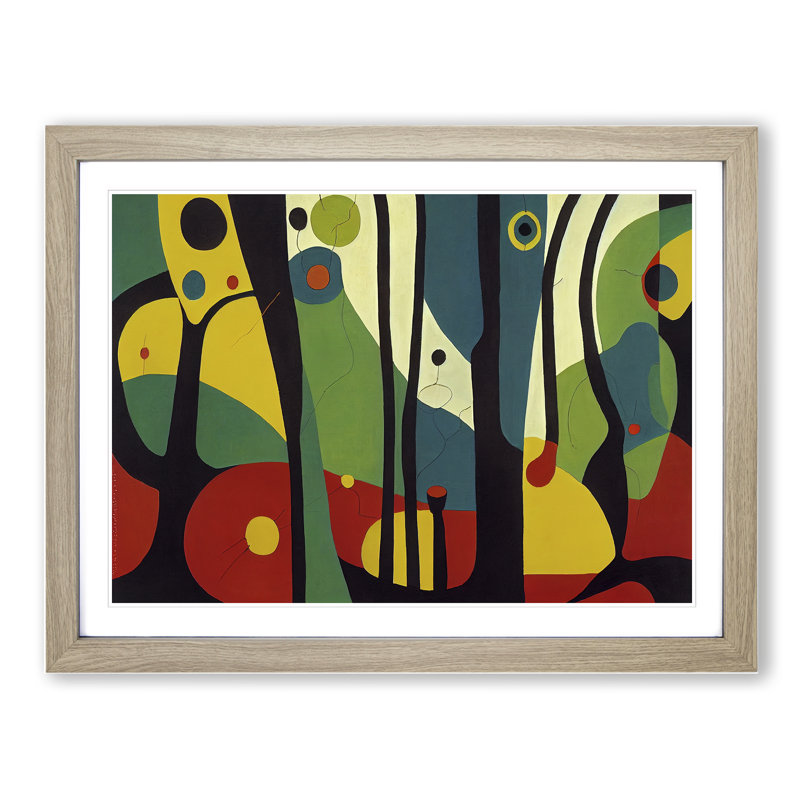 Fantastic Abstract Forest - Single Picture Frame Print, 25cm H x 34cm W x 2cm D, Oak