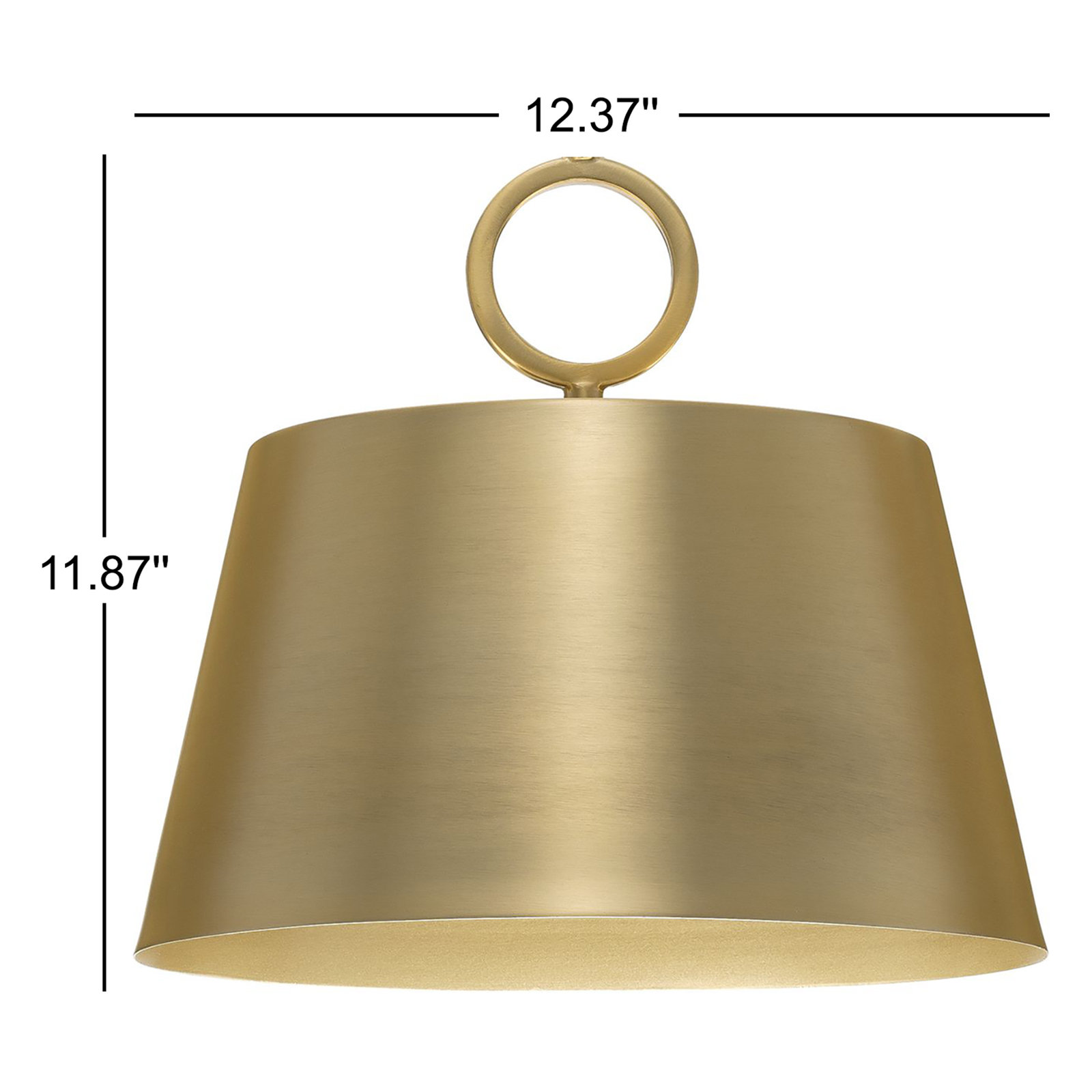 Elda Metal Dimmable Pendant, 11.87" H x 12.37" W x 12.37" D, Brushed Bronze