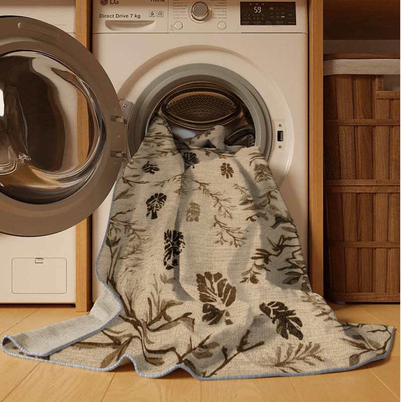 Machine Washable Nature Gray Area Rug, Square 7'