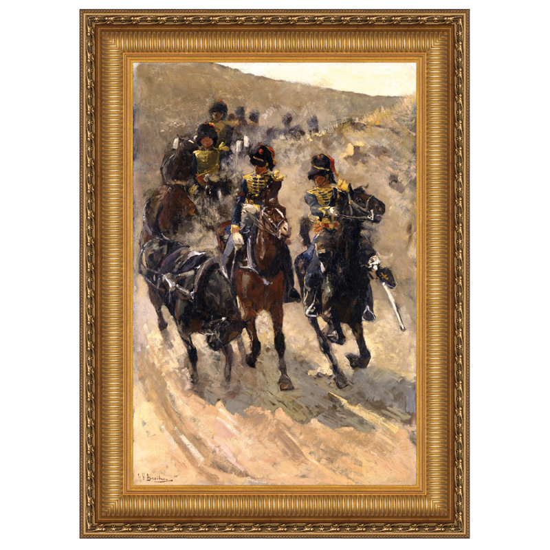 The Yellow Riders, 1886, reproduction d'art sur toile encadrée, H 35,25 po x l 25,25 po x P 1,875 po