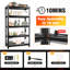 Étagère de rangement robuste en métal à 5 couches à hauteur ajustable avec une charge de 2000 livres, idéale pour les garages, les cuisines, les grandes surfaces, les salles et les gymnases, noir, facile à assembler
