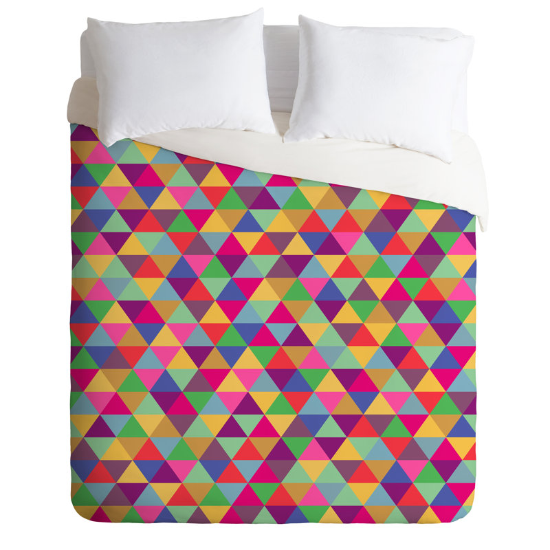 Ensemble de housse de couette In Love With Triangles, Housse de couette pour grand lit et 2 taies décor