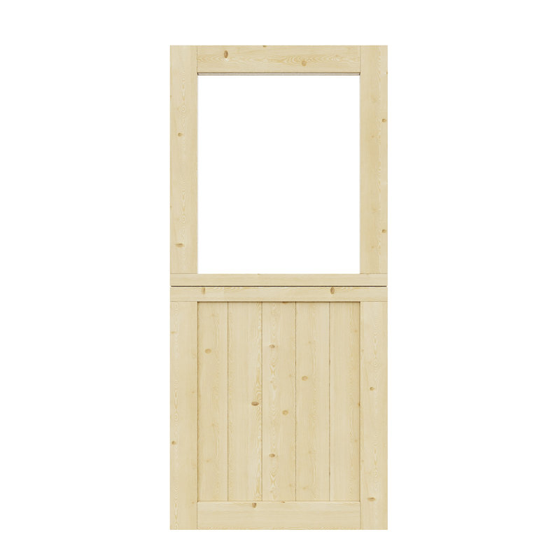 Dalle seulement, porte hollandaise non finie, 1 dalle de verre semi-transparente en verre clair, L 36 po x H 80 po