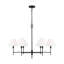 Chapman & Myers Ridgewood 6 Light Dining Room Chandelier With White Linen Shade-671671012-671671013