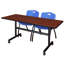 Table gigogne d'appoint Nevjana, 2 chaises empilables-32962089-32962091-32962096