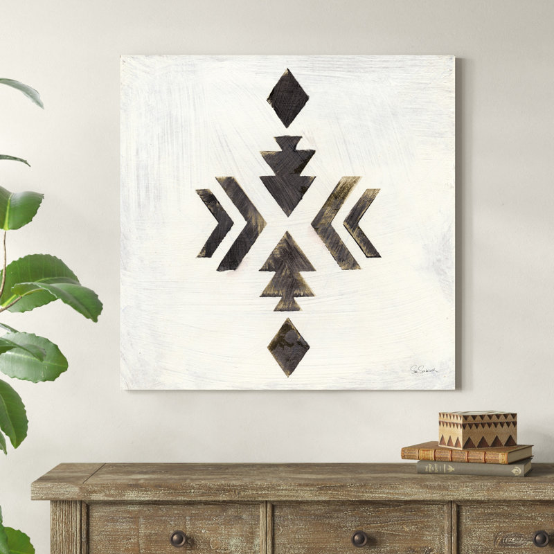 «Directional I Black» par Sue Schlabach, peinture sur toile tendue, H 36 po x l 36 po