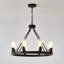 Petit lustre rond en cristal de style campagnard et luminaire rustique à hauteur réglable