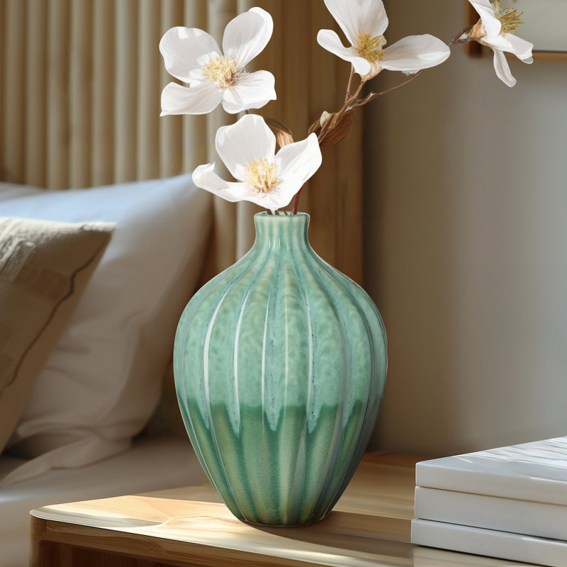 Vase en céramique vert 6 ", 6 inch, Vert