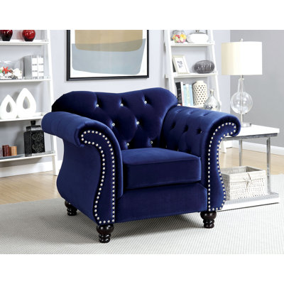 Fauteuil en polyester touffeté de 35 po de largeur Jolly
