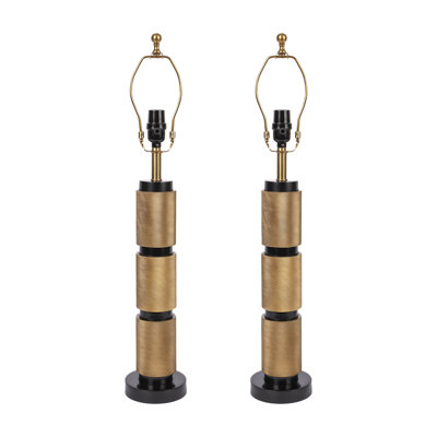 Textured Metal 3 Tiered Cylinder Table Lamp