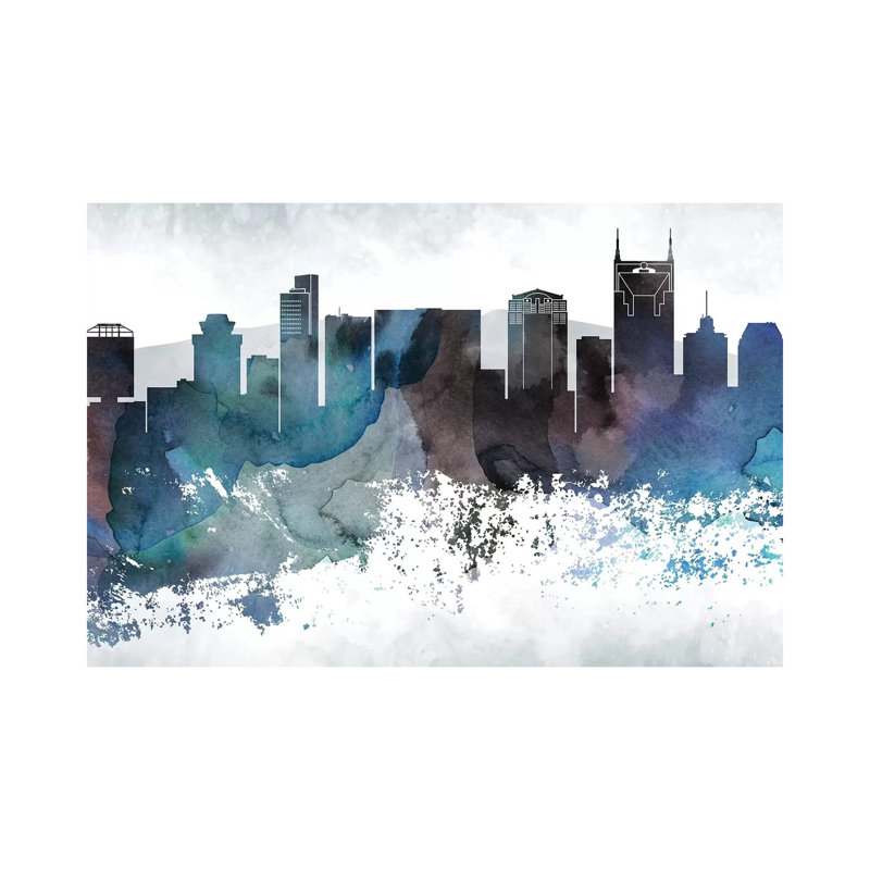 Nashville Bluish Skylines - Print on Canvas, Wrapped Canvas, 45.72cm H x 66.04cm W x 3.81cm D