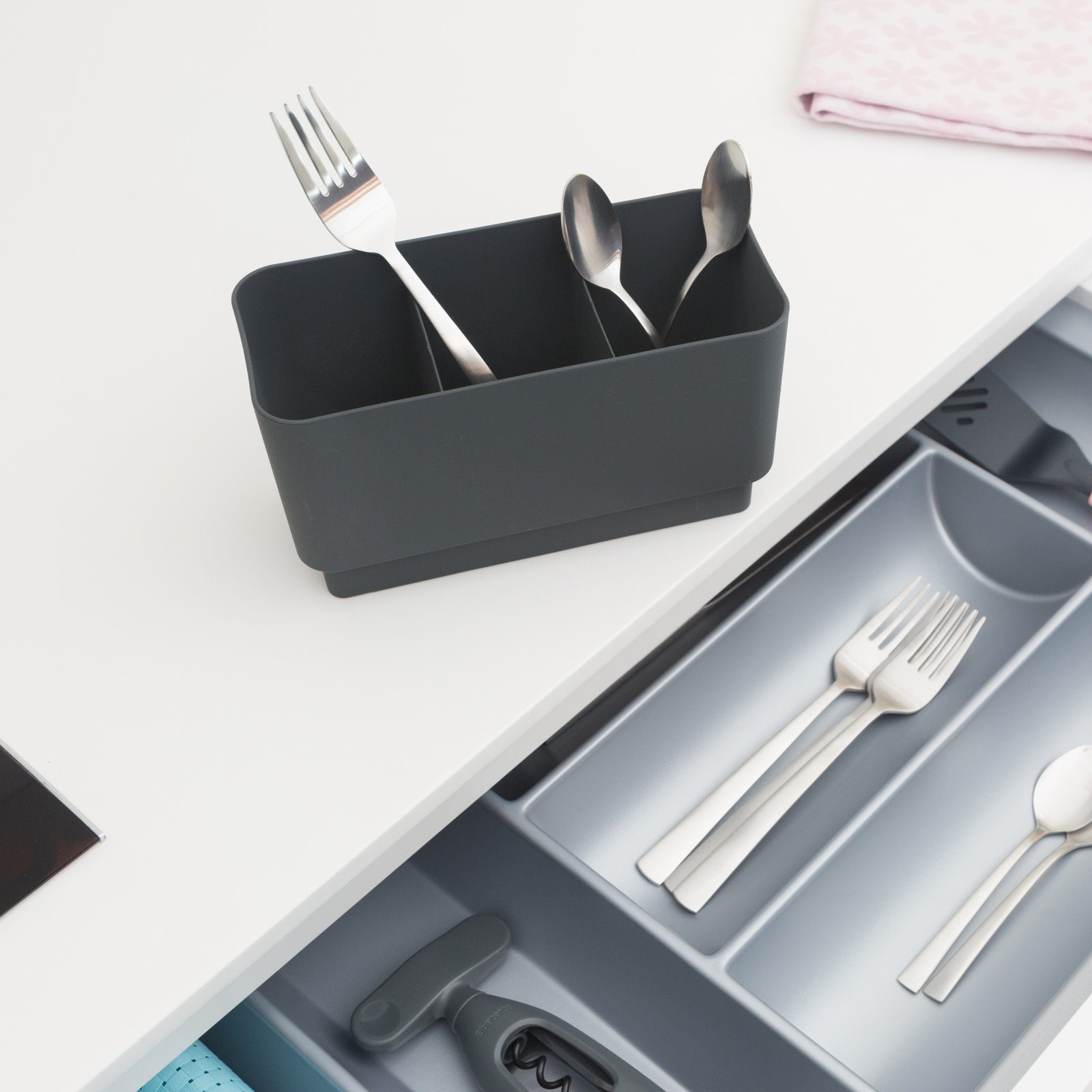 Brabantia Sink Side Compact Dish Drying Rack, Dark Gray