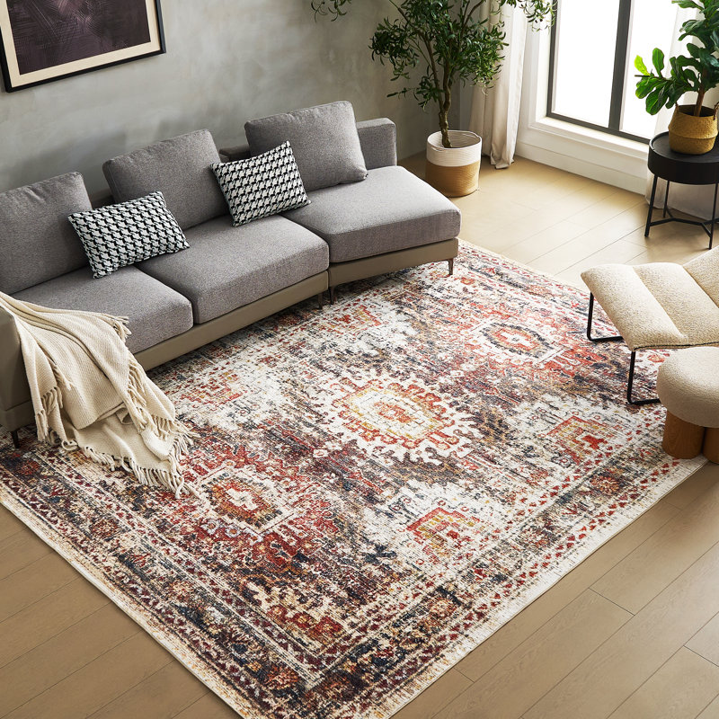 Tapis rectangulaire Rokeisha avec envers antidérapant, Rectangulaire 2 pi x 3 pi