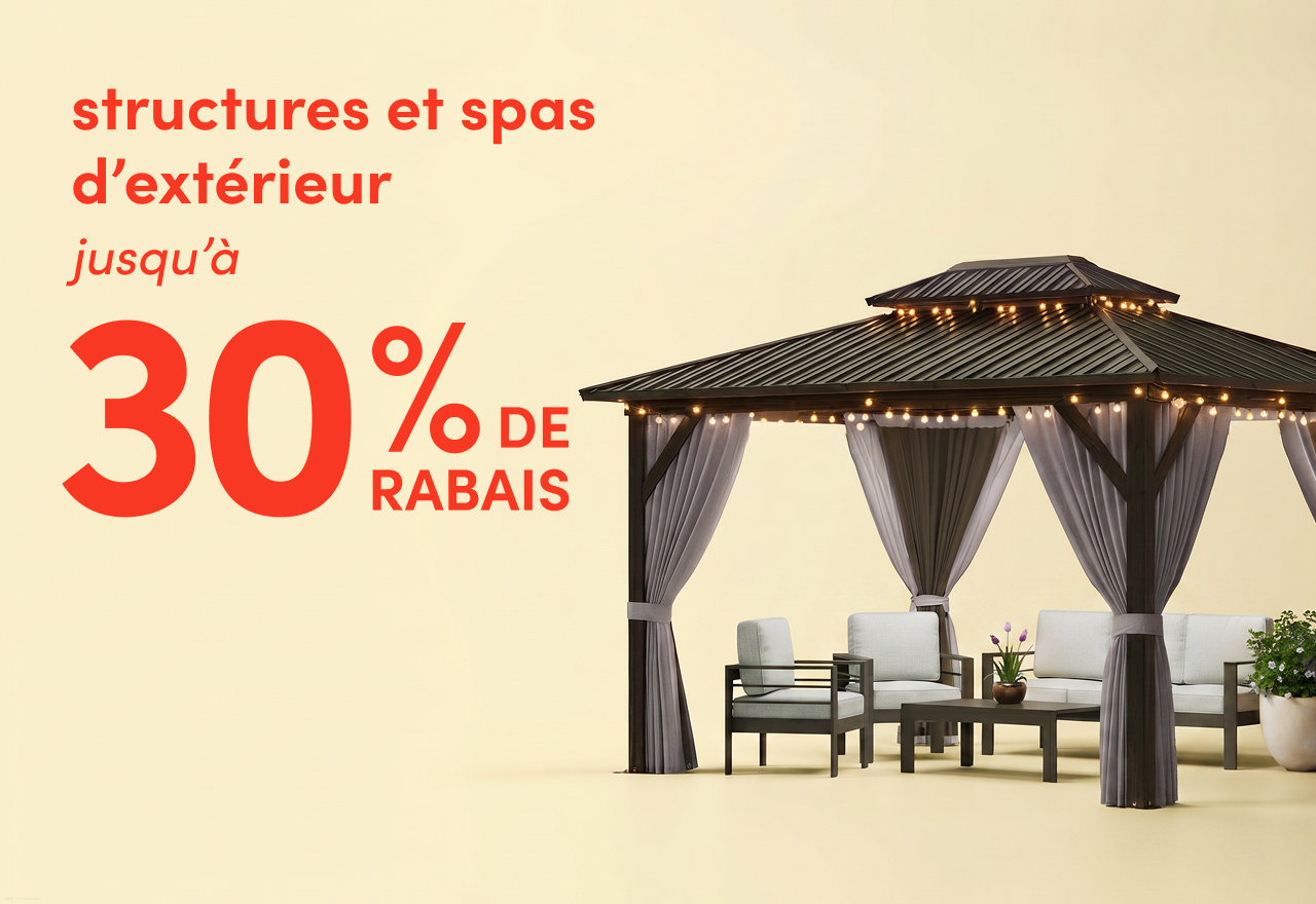 structures et spas d'extérieur en solde