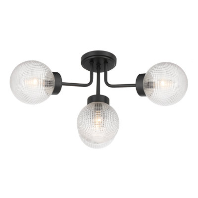4-Light Semi-Flush in Matte Black