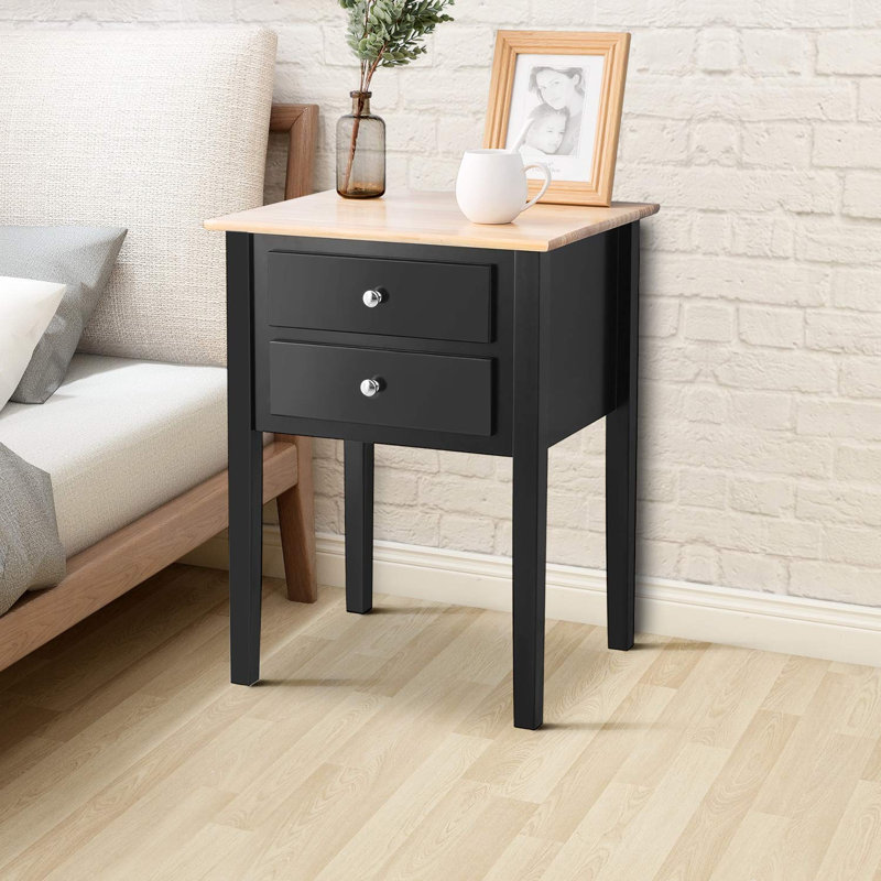 Payakumbuh 40 cm W Bedside Table, Black
