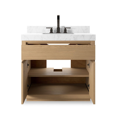 Liles Single Vanity-Satin Light Wash Oak