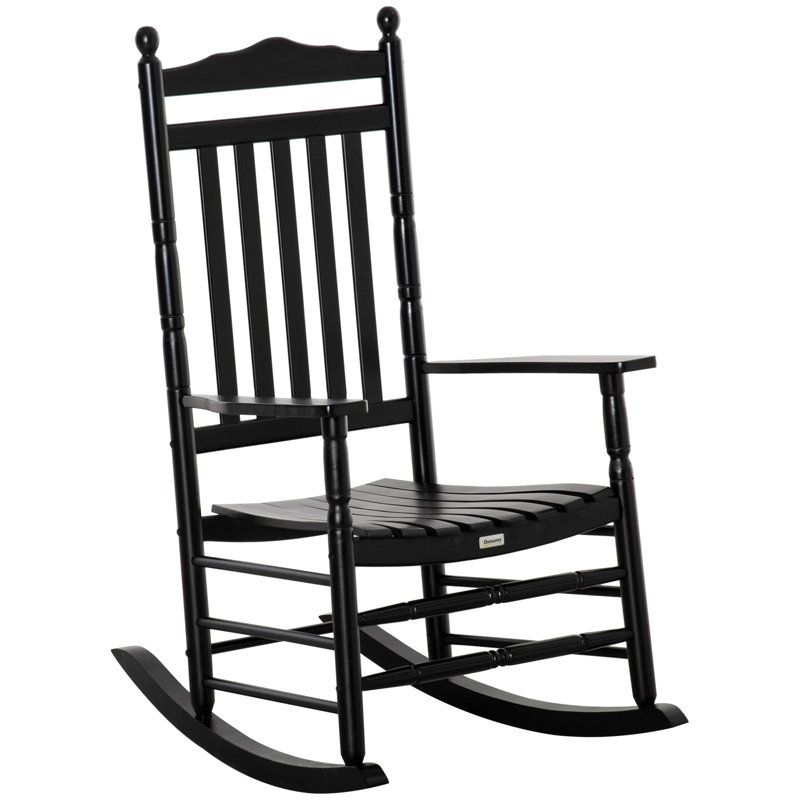 Chaise berçante à haut dossier Traditional, Noir