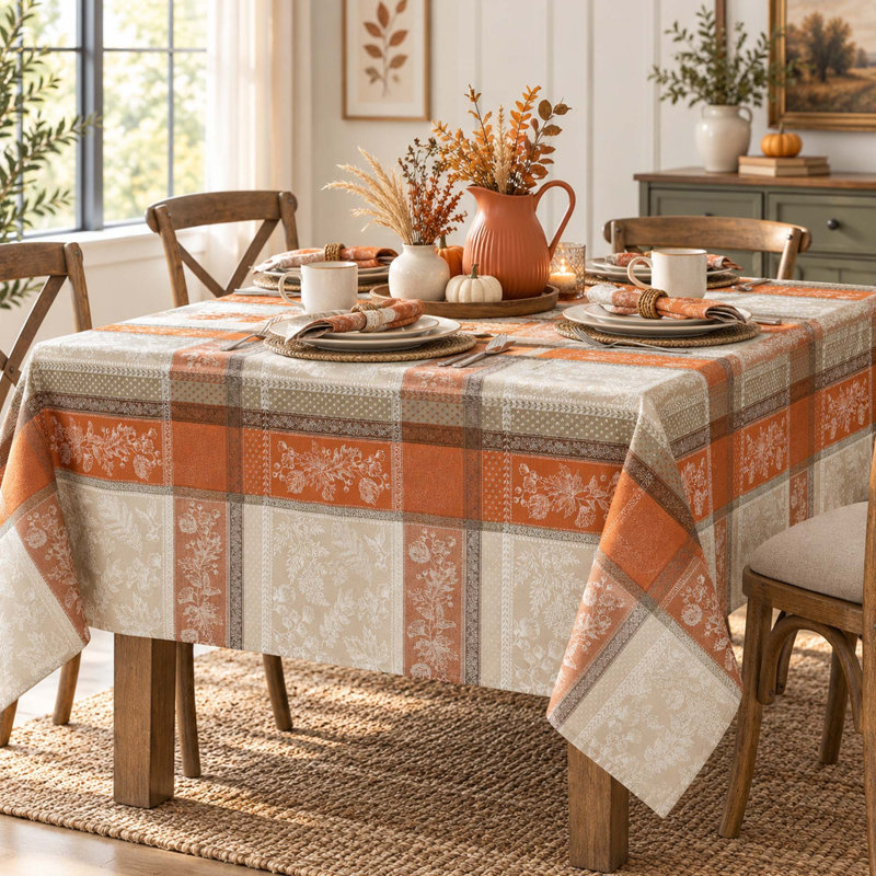Nappe jacquard Terracotta Harvest 60" x 120"