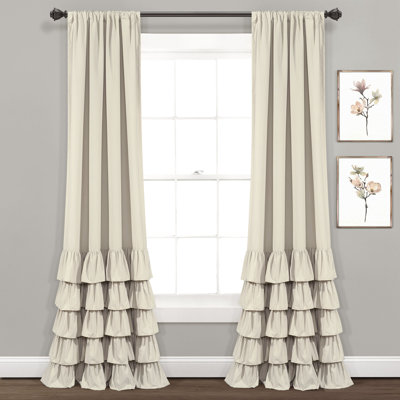 Allison Ruffle Semi Sheer Curtain Pair
