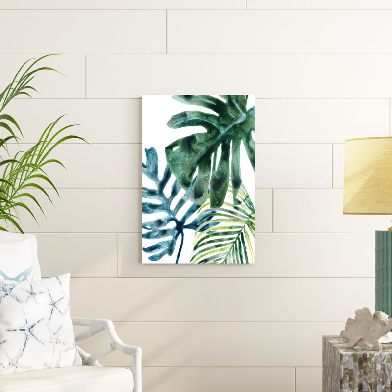 Mélange de feuilles tropicales III, H 30 po x l 20 po x P 1,25 po