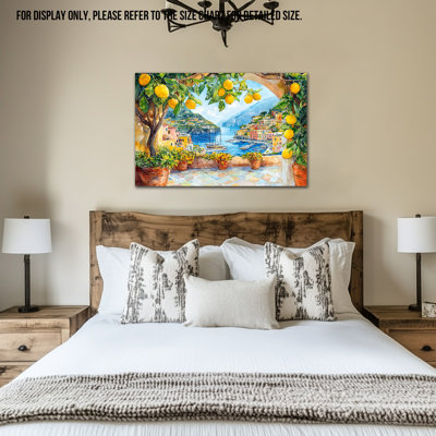 Art mural citron, cuisine citronnelle méditerranéenne, impressions sur toile pour cuisine, fruits italiens, art mural rétro, affiche 32 po x 48 po