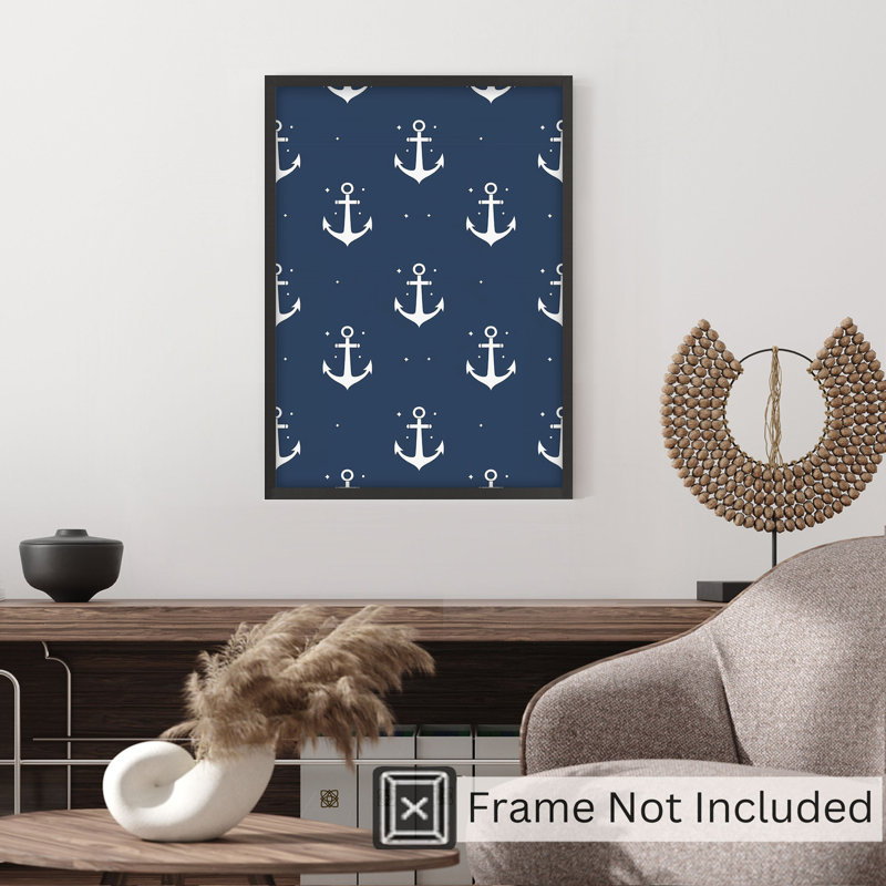 «Beach and Coastal Coastal Anchor», reproduction d'art nautique non encadrée, H 30 po x l 20 po