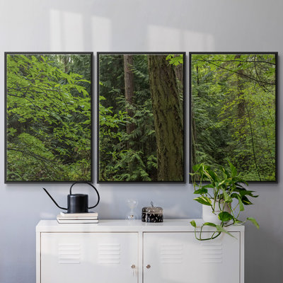 Calme de la forêt, peinture sur toile 3 pièces