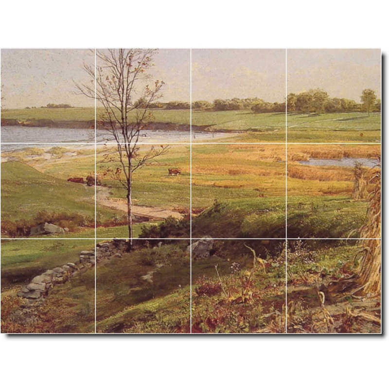 Carreau de céramique décorative 24 po x 18 po 6 po x 6 po, William Richards, peinture de paysage W07487