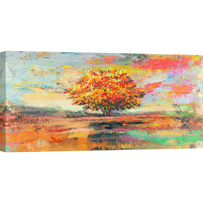 2LR6265 Summer Tree (detail) by Luigi Florio - Wrapped Canvas Painting, 50cm H x 100cm W x 4cm D
