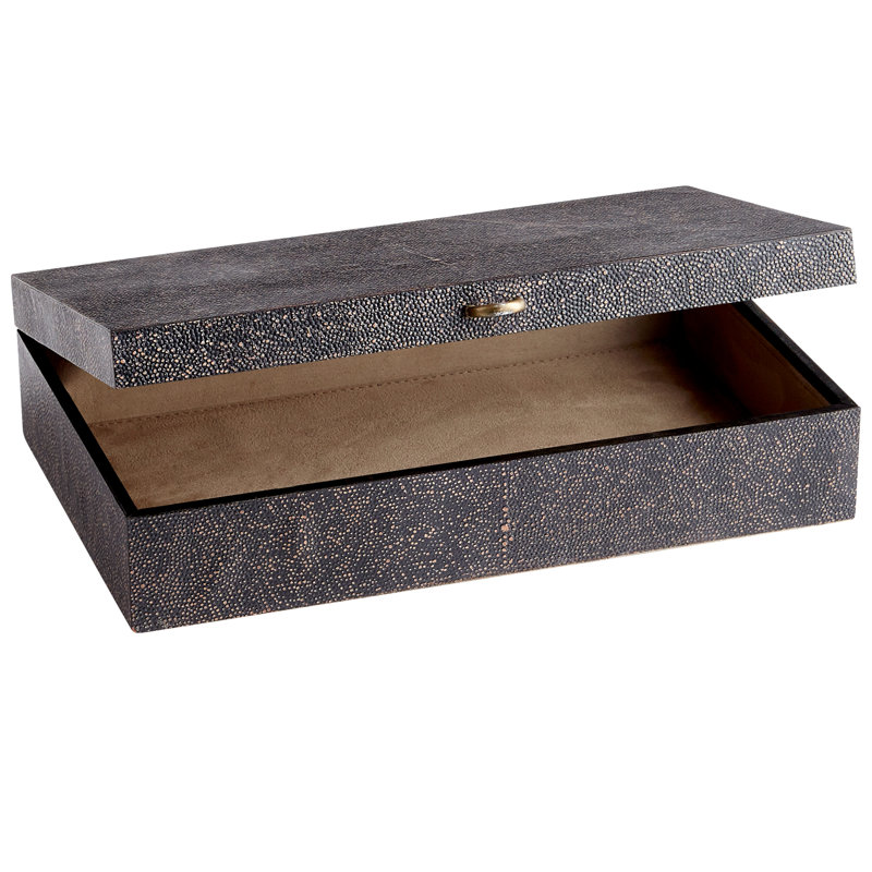 Puma Faux Leather Decorative Box, 3.5" H x 14.25" W x 8.75" D