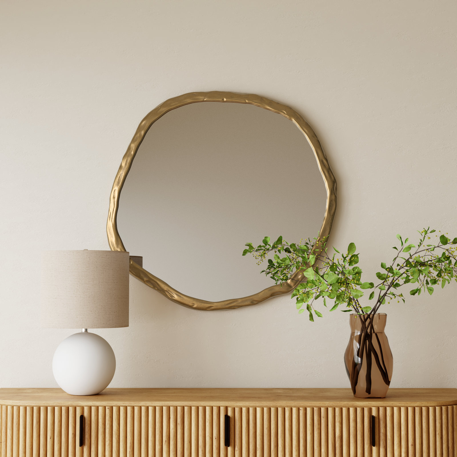 Nola 24" Accent Mirror, 24" x 24", Gold